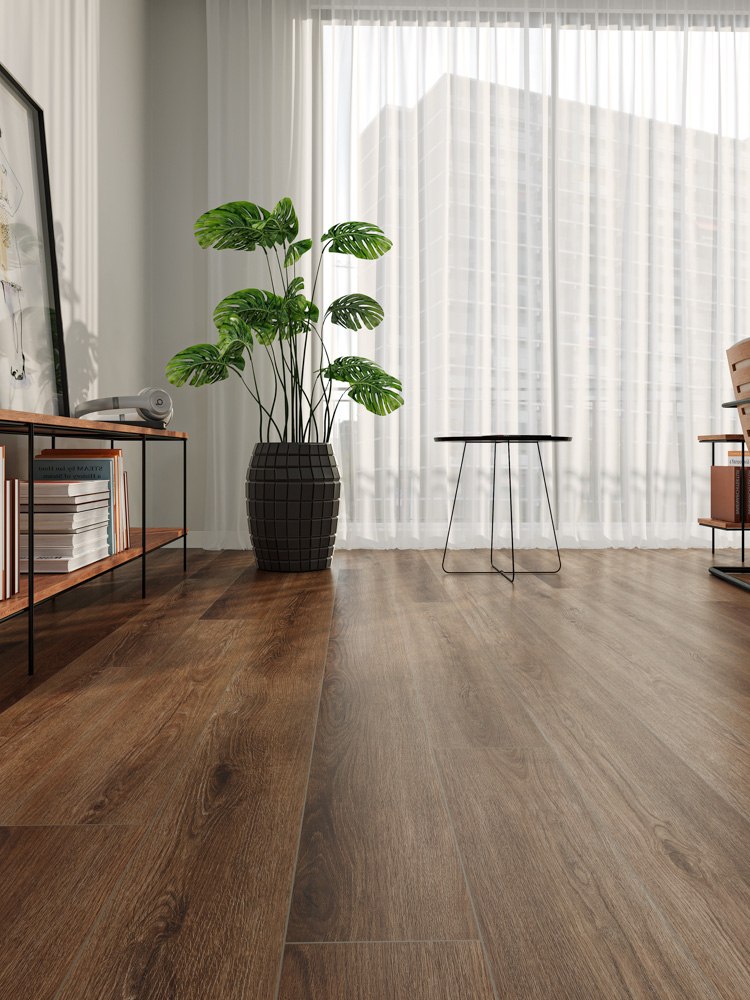 Кварцвиниловый SPC ламинат Cronafloor Wood Дуб Регин BD-40030-5 1200×180×4 фото в интерьере